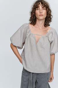Kendra Top-Chocolate Stripe