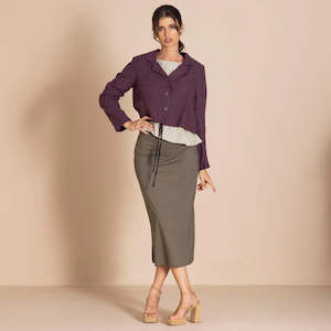 Megan Salmon: Lulu Tailored Birdie Jacket-Raisin