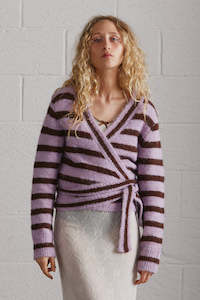 Damson Madder: Rose Ballet Wrap Cardi-Purple