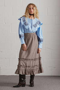 Rina Ruffle Skirt-Choc