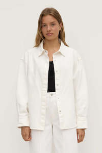Emilia Denim Overshirt-Vintage White