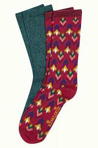Socks 2-pack Ollie-Cabernet Red