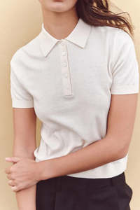 Frontpage: Sloane Cotton Cashmere Polo-Cream