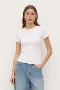Frontpage: Linley Rib Tee-White