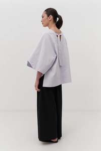 Millie Woven Tee-Mauve