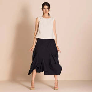 Pima Origami Skirt-Black