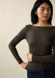 Ballerine Long Sleeve Top-Dark Pewter