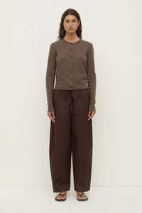 Benny Knit Cardigan-Cocoa Marle