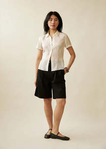 Evie Shirt-Ivory Silk