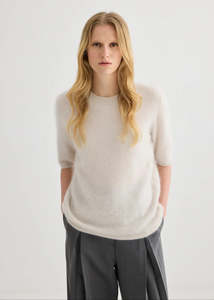 Cashmere T Shirt-Oyster