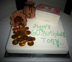 Products: 60th Moneybags Cake