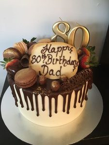 80th Choc Drip Cake
