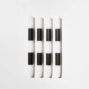Homeware: FAZEEK STRIPED DINNER CANDLES-BLACK&WHITE