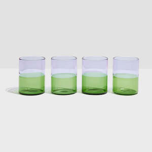 Homeware: FAZEEK TWO TONE GLASSES-LILAC&GREEN