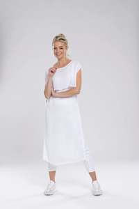 Nes: NES TABBARD DRESS-WHITE