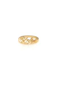 STOLEN SCRIPT GOLD RING