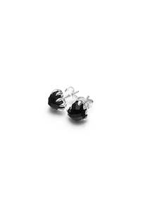 STOLEN LOVE CLAW EARRING- ONYX/SILVER