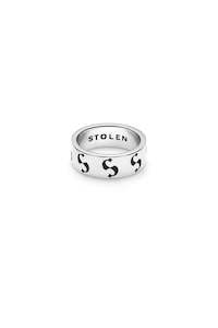STOLEN S-LOGO IMPRINT BAND NARROW RING / N