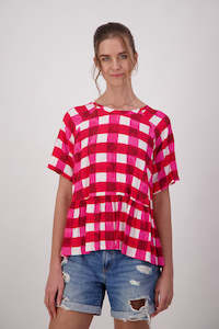 Summer 2024: BRIARWOOD JERRY  TOP-PINK GINGHAM