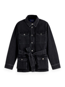 Maison: MAISON WORKED OUT BLACK CARGO JACKET