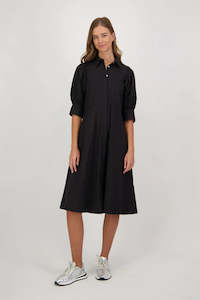 BRIARWOOD CAMEO SHIRT DRESS-BLACK