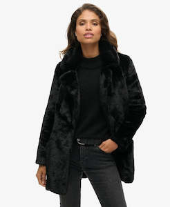 SUPERDRY VINTAGE MID FAUX FUR COAT