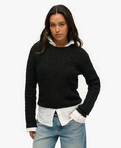 Superdry: SUPERDRY FITTED CABLE CREW NECK JUMPER
