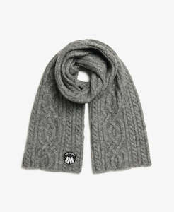Superdry: SUPERDRY LUXE KNIT SCARF-GREY