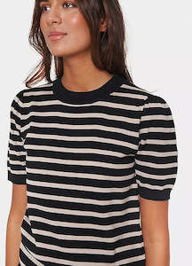 SAINT TROPEZ MILA SS STRIPED PULLOVER