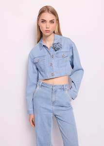 DENNY ROSE SHORT COTTON DENIM JACKET