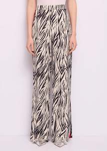 DENNY ROSE PRINTED SATIN PALAZZO TROUSER