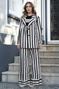 COOPER SEVILLE STROLLS PANT-BLACK/NATURAL STRIPE