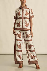 ZOE KRATZMANN GESTURE PANT-COFFEE COLLAGE