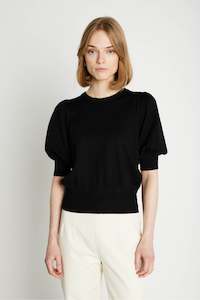 Rue De Femme: RUE DE FEMME SORREL KNIT TOP-BLACK