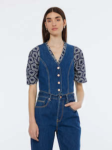 Scotch Soda: SCOTCH & SODA FITTED DENIM WAISTCOAT