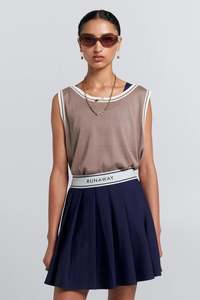 Sun Shades: KAREN WALKER RELAX KNIT TANK-TAUPE