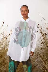 MAUD DAINTY CATS MEOW SHIRT-WHITE