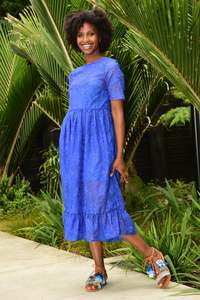 COOPER PETAL TO THE METAL DRESS-COBALT