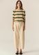 Pol Jules Stripe Knit-pebble/green