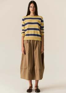 POL JULES STRIPE KNIT-BUTTER/BLUE