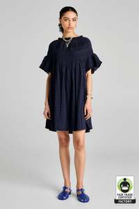 KAREN WALKER THEIA SMOCKED MINI DRESS