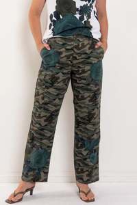 Pants: MAUD DAINTY MUSTER PANT-CAMO ROSES