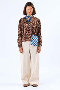 LOLLYS LAUNDRY IRISH JACKET LS-LEOPARD PRINT