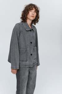 Marle: MARLE CROPPED PEA JACKET-STONE