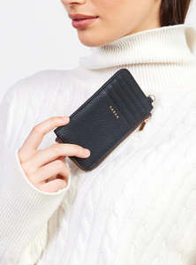 SABEN WINONA CARD HOLDER-BLACK CROC.