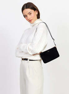 SABEN TILLY CROSSBODY BAG-BLACK SUEDE