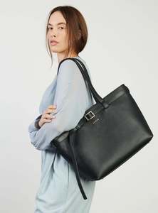 Saben: SABEN TABBY SHOULDER BAG-BLACK + BRONZE