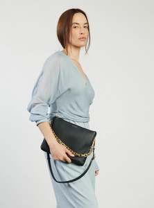 SABEN MATILDA CROSSBODY-BLACK + TONAL CHAIN