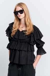 KAREN WALKER WHISPER TOP-BLACK BLACK