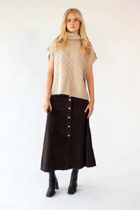 LOLLYS LAUDRY UNA MAXI SKIRT-DARK MOKKA